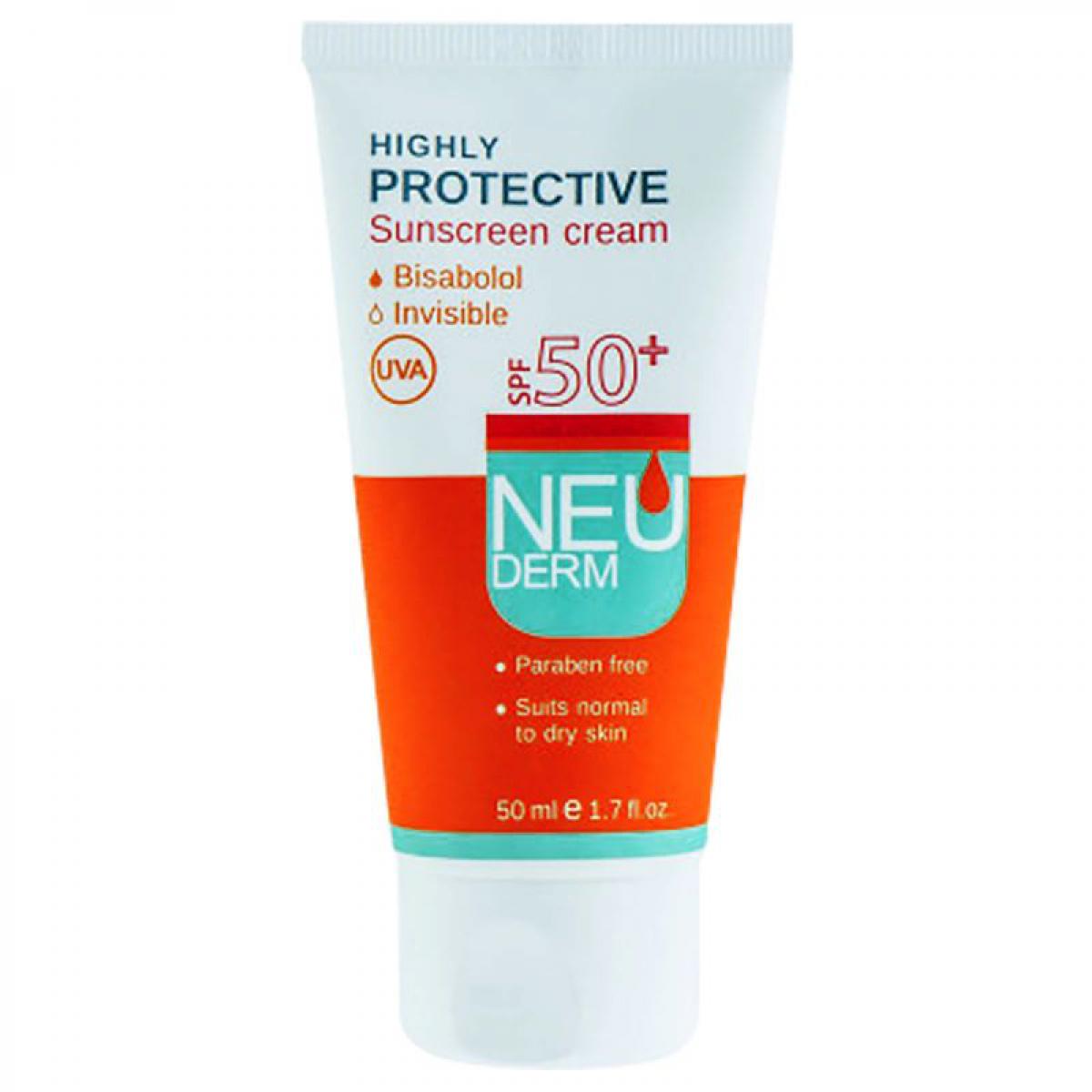 ضد آفتاب بی‌رنگ SPF50 حجم 50 میل -  Sunscreen Invisible Cream SPF50 NEUDERM 